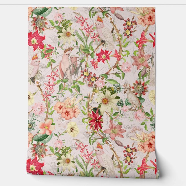 Tropischer Vintager Park Garden Tapete (Abrollen)