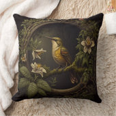 Tropischer Vintager Vogel und Kissenpilz Kissen (Decke)