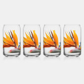 Tropischer Vogel der Paradies Pflanze Blumen Dosenglas (Vorderseite)