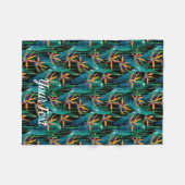 Tropischer Vogel der Paradise-Blume Fleecedecke (Vorderseite (Horizontal))