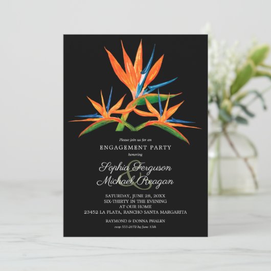 Tropischer Vogel des Paradies Einladung (Stehend Vorderseite)