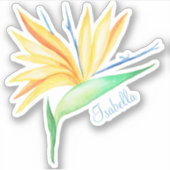 Tropischer Vogel des Paradies NAME Aufkleber (Vorderseite)