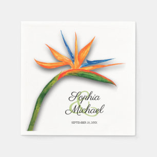 Tropischer Vogel des Paradieses Botanische Hochzei Serviette