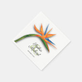 Tropischer Vogel des Paradieses Botanische Hochzei Serviette (Ecke)