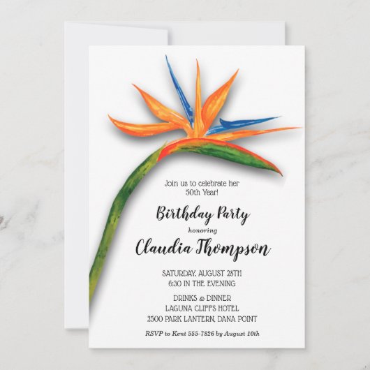 Tropischer Vogel des Paradieses Einladungen zum Ge (Vorderseite)