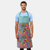 Tropischer Vogel des Paradieses und des Orchideen  Schürze (Getragen)