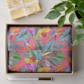 Tropischer Vogel des Paradieses und des Orchideen  Seidenpapier (Geschenk)