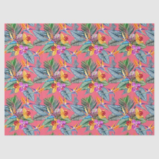 Tropischer Vogel des Paradieses und des Orchideen  Seidenpapier (Vorderseite)