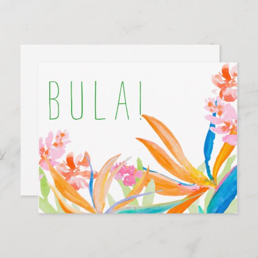 Tropischer Vogel des Paradieses Wasserfarbenbula! Postkarte (Vorne/Hinten)