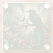 Tropischer Vogel im Grünen Dschungel 2 Glasuntersetzer (Rückseite)