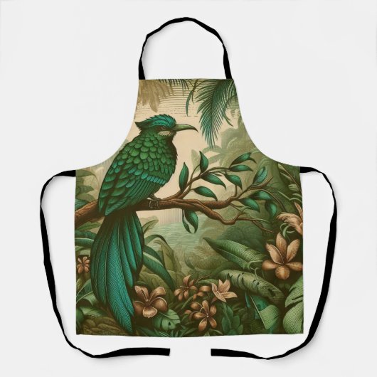 Tropischer Vogel im Grünen Dschungel 2 Schürze (Vorderseite)