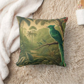 Tropischer Vogel im grünen Dschungel Kissen (Decke)