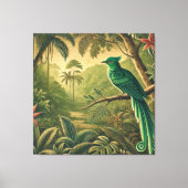 Tropischer Vogel im grünen Dschungel Leinwanddruck (Vorderseite)
