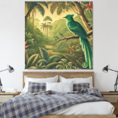 Tropischer Vogel im grünen Dschungel Leinwanddruck (Insitu (Schlafzimmer))