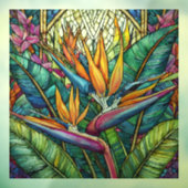 Tropischer Vogel im Paradies Gewebte Glaskunst Fensteraufkleber (Blatt 3)