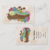 tropischer Vogel mit Fahne Visitenkarte (Vorne/Hinten)