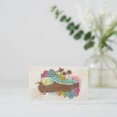 tropischer Vogel mit Fahne Visitenkarte (Stehend Vorderseite)