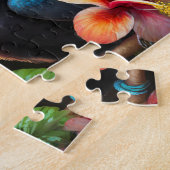Tropischer Vogel mit Hibiskus-Blume Puzzle (Seite)