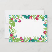 Tropischer Vogel-Toucan, exotische Blume und Blätt Dankeskarte (Rückseite)