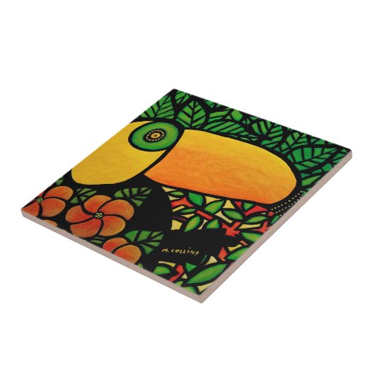 Tropischer Vogel Toucan Fliese (Seite)