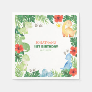 Tropischer Wald Dinosaurier Kinder Geburtstag Serviette