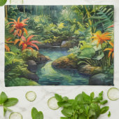Tropischer Wald Geschirrtuch (Gefaltet)