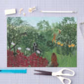 Tropischer Wald mit Affen Rousseau Kunst und Kultu Seidenpapier (Handwerk)