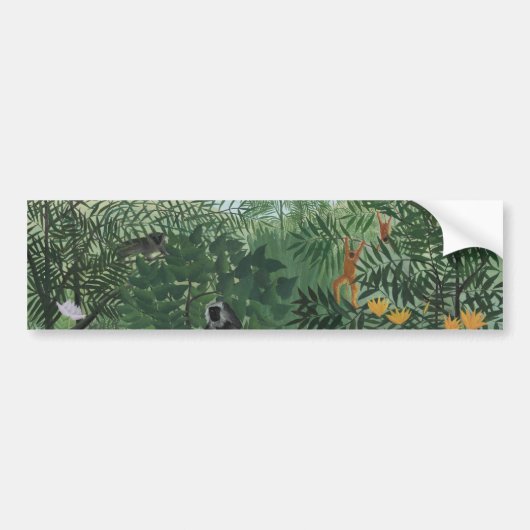 Tropischer Wald mit Affen und Schlange (Rousseau) Autoaufkleber (Vorne)