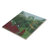 Tropischer Wald mit Affen und Schlange (Rousseau) Fliese (Seite)