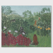 Tropischer Wald mit Affen und Schlange (Rousseau) Geschenkpapier (Flach)
