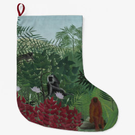Tropischer Wald mit Affen und Schlange (Rousseau) Großer Weihnachtsstrumpf