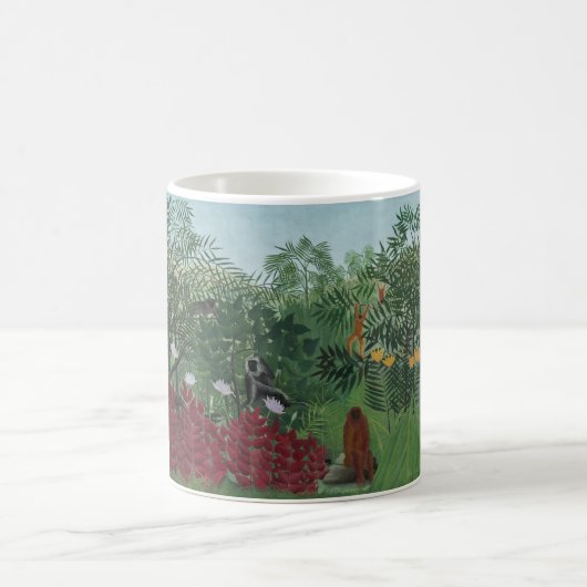 Tropischer Wald mit Affen und Schlange (Rousseau) Kaffeetasse (Mittel)