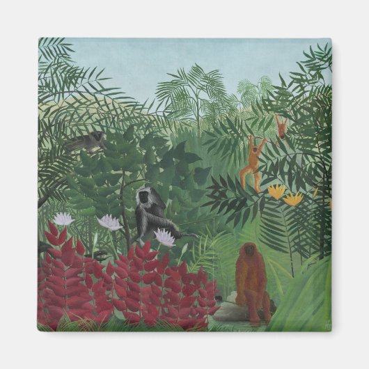 Tropischer Wald mit Affen und Schlange (Rousseau) Magnet (Vorne)