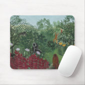 Tropischer Wald mit Affen und Schlange (Rousseau) Mousepad (Mit Mouse)