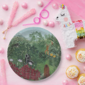 Tropischer Wald mit Affen und Schlange (Rousseau) Pappteller (Party)