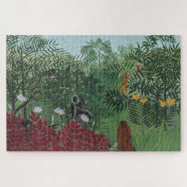 Tropischer Wald mit Affen und Schlange (Rousseau) Puzzle