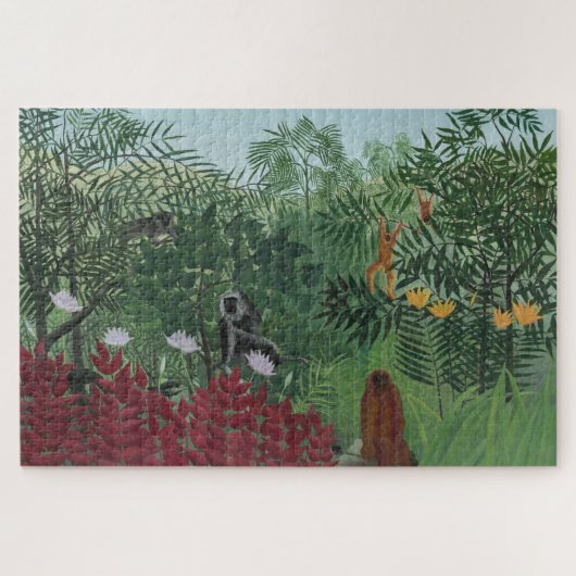 Tropischer Wald mit Affen und Schlange (Rousseau) Puzzle (Horizontal)
