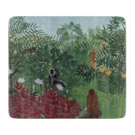 Tropischer Wald mit Affen und Schlange (Rousseau) Schneidebrett