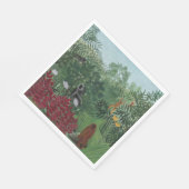 Tropischer Wald mit Affen und Schlange (Rousseau) Serviette (Ecke)