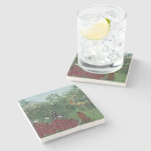 Tropischer Wald mit Affen und Schlange (Rousseau) Steinuntersetzer (Seitenansicht)