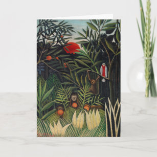 Tropischer Wald mit Affen von Henri Rousseau Karte