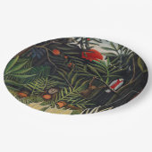 Tropischer Wald mit Affen von Henri Rousseau Pappteller (Schrägansicht)
