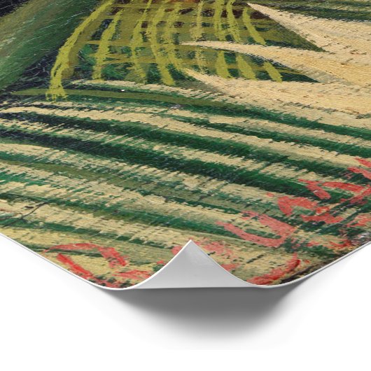 Tropischer Wald mit Affen von Henri Rousseau. Poster (Ecke)