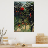 Tropischer Wald mit Affen von Henri Rousseau. Poster (Küche)