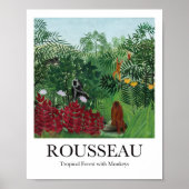 Tropischer Wald mit Affen von Henri Rousseau Poster (Vorne)