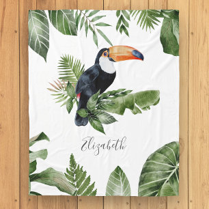 Tropischer Wald Niedlich Toucan Personalisierter N Fleecedecke