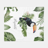 Tropischer Wald Niedlich Toucan Personalisierter N Fleecedecke (Vorderseite (Horizontal))