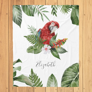 Tropischer Wald-Skarabäus-Macaw-Personalisierter N Fleecedecke