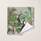 Tropischer Wald & Toucan Birds Badhandtuch Set (Waschlappen)
