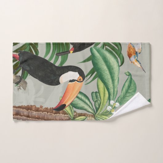 Tropischer Wald & Toucan Birds Badhandtuch Set (Handtuch)